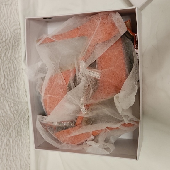 New! Orange rhinestone stiletto heels shoes high platform strappy party dress - Picture 16 of 16